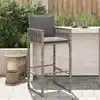 Image de vidaXL Tabourets de bar jardin coussins lot de 2 gris résine tressée