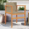 Image de vidaXL Chaises de jardin lot de 2 beige résine tressée et bois massif