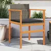 Image de vidaXL Chaises de jardin coussins lot de 2 gris résine tressée et bois