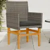 Image de vidaXL Chaises de jardin coussins lot de 2 gris résine tressée et bois