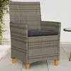 Image de vidaXL Chaises de jardin coussins lot de 2 gris résine tressée et bois