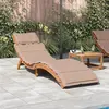 Image de vidaXL Chaise longue avec coussin taupe bois d'acacia solide