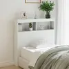 Image de vidaXL Armoire tête de lit avec LED blanc 100x17x102 cm