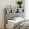 Image de vidaXL Armoire tête de lit avec LED gris béton 120x17x102 cm