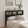 Image de vidaXL Armoire tête de lit avec LED noir 140x17x102 cm