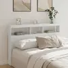 Image de vidaXL Armoire tête de lit avec LED blanc 160x17x102 cm