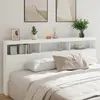 Image de vidaXL Armoire tête de lit avec LED blanc 220x17x102 cm