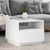 Image de vidaXL Table basse avec lumières LED blanc 50x49x40 cm