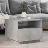 Image de vidaXL Table basse avec lumières LED gris béton 50x49x40 cm
