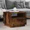 Image de vidaXL Table basse avec lumières LED chêne fumé 50x49x40 cm