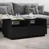 Image de vidaXL Table basse avec lumières LED noir 90x49x40 cm