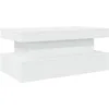Image de vidaXL Table Basse avec Lumières LED, Bout de Canapé, Table d'Appoint, Meuble de Salon Salle de Séjour Maison Intérieur, Moderne, Blanc
