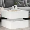 Image de vidaXL Table basse avec lumières LED blanc 50x50x40 cm