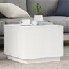 Image de vidaXL Table basse avec lumières LED blanc 50x50x40 cm