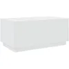 Image de vidaXL Table Basse avec Lumières LED, Table d'Appoint, Bout de Canapé, Meuble de Salon Salle de Séjour Intérieur, Moderne, Blanc Bois d'Ingénierie