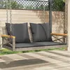 Image de vidaXL Balancelle avec coussins gris 109x62x40 cm résine tressée