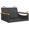 Image de vidaXL Balancelle Noir 63x62x40 cm résine tressée, Chaise Suspendue, siège de balançoire, Chaise Suspendue en rotin, Chaise hamac