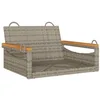 Image de vidaXL Balancelle Gris 63x62x40 cm résine tressée, Chaise Suspendue, siège de balançoire, Chaise Suspendue en rotin, Chaise hamac