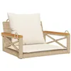 Image de vidaXL Balancelle avec Coussins Beige 63x62x40 cm résine tressée
