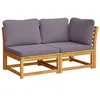 Image de vidaXL Salon de Jardin 2 pcs avec Coussins Bois Massif d Acacia