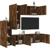 Image de vidaXL Unités murales TV 5 pcs chêne fumé bois d'ingénierie