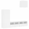 Image de vidaXL Unités Murales TV 4 pcs, Armoires de Télévision Suspendues avec Rangement, Meubles Télé de Salon, Moderne, Blanc Bois d'Ingénierie