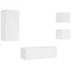 Image de vidaXL Meubles TV Muraux avec Lumières LED 4 pcs, Armoires de Télévision Suspendues, Meubles Télé Flottants, Moderne, Blanc Bois d'Ingénierie