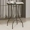 Image de vidaXL Table de bistro mosaïque noir et blanc Ø50x70 cm céramique