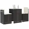 Image de vidaXL Ensemble de bistro 3 pcs avec coussins noir résine tressée