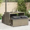 Image de vidaXL Ensemble à manger de jardin 3 pcs coussins gris résine tressée