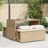 Image de vidaXL Ensemble à manger de jardin et coussins 3 pcs Beige poly rotin