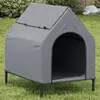 Image de vidaXL Niche pour chien gris clair tissu oxford et acier