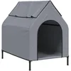 Image de vidaXL Niche pour Chien, Chenil avec Fenêtre, Maison pour Animaux de Compagnie Jardin Terrasse Cour, Gris Clair Tissu Oxford et Acier