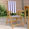 Image de vidaXL Chaises de jardin lot de 2 bleu/blanc bois acacia massif tissu