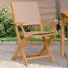 Image de vidaXL Chaises de jardin lot de 2 taupe bois d'acacia massif et tissu