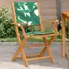 Image de vidaXL Chaises de jardin lot de 2 motif de feuilles acacia et tissu