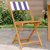 Image de vidaXL Chaises de bistrot lot de 2 bleu/blanc bois acacia massif tissu