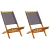 Image de vidaXL Chaises de jardin lot de 2 anthracite bois acacia massif tissu