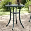 Image de vidaXL Table de jardin vert Ø48x53 cm aluminium coulé