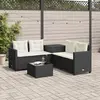 Image de vidaXL Canapé de jardin avec table et coussins en forme de L noir
