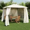 Image de vidaXL Tonnelle avec double toit et parois en filet crème acier