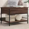 Image de vidaXL Table basse chêne marron 70x50x50 cm bois d'ingénierie et métal