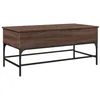 Image de vidaXL Table Basse, Bout de Canapé avec Pieds Réglables, Table d'Appoint Salon Salle de Séjour Intérieur, Moderne, Chêne Marron Bois d'Ingénierie et Métal