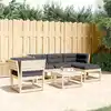 Image de vidaXL Salon de jardin 5 pcs avec coussins Bois de pin massif