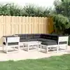 Image de vidaXL Salon de jardin avec coussins 8 pcs blanc bois de pin massif