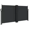 Image de vidaXL Auvent Latéral Rétractable, Brise-Vue de Jardin, Écran de Protection, Écran de Balcon Terrasse Arrière-Cour Extérieur, Noir 120x600 cm