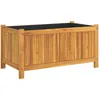 Image de vidaXL Jardinière avec Doublure, Lit Surélevé, Bac à Fleurs, Pot de Plantes, Boîte à Fleurs Jardin Patio Terrasse, 80x42x40 cm Bois Massif d'Acacia