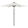 Image de vidaXL Parasol de Jardin avec LED et mât en Acier Blanc 225x225x212 cm, Parasol, Parasol d'extérieur, Parasol de terrasse, Parapluie