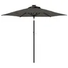 Image de vidaXL Parasol de jardin LED et mât en acier anthracite 225x225x212 cm, parasol, parasol d'extérieur, parasol de terrasse, parapluie