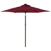 Image de vidaXL Parasol de Jardin avec LED mât en Acier Bordeaux 225x225x212 cm